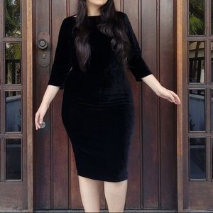 Black Velvet midi/knee length dress